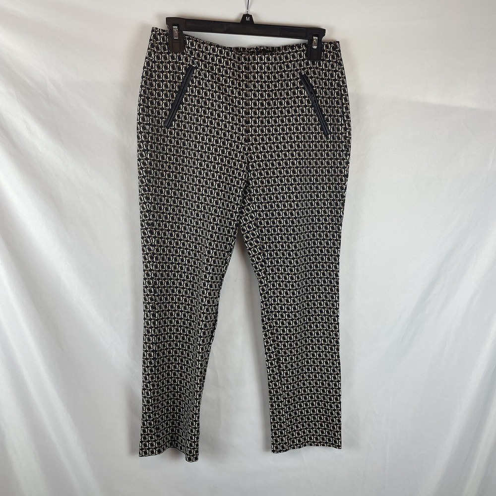 Chico’s women’s size 0 or S/4 so slimming cropped pull on dress pants Geometric